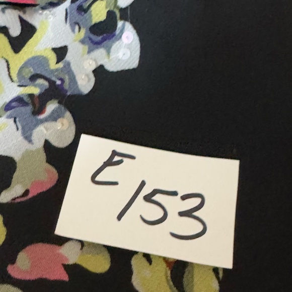 E-153 Lola P. Black & Red Floral Elastic Waist Lined Maxi Skirt Size L - Picture 8 of 10